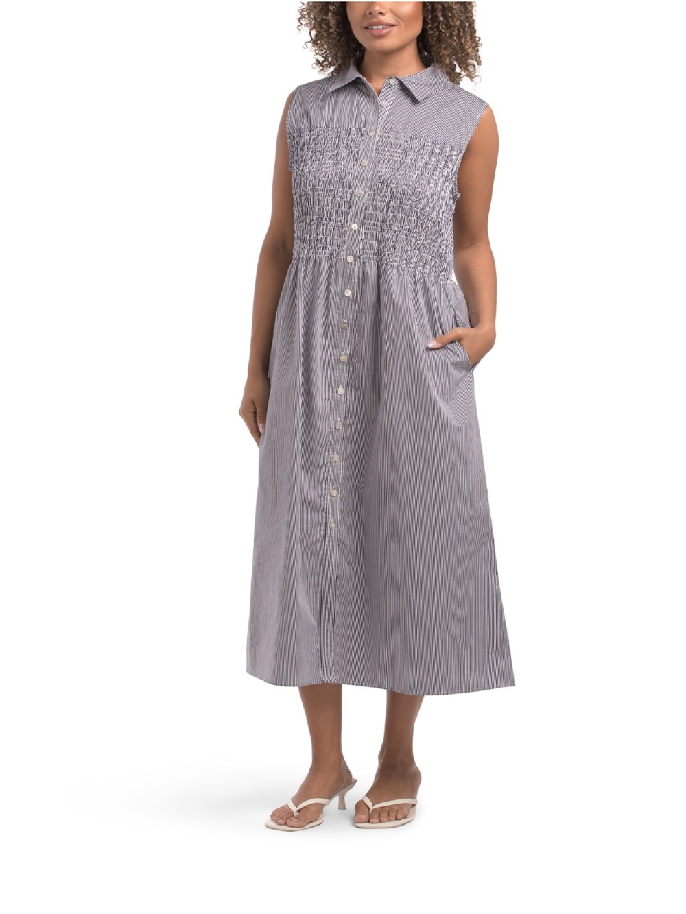 AVEC LES FILLES
button front collared dress